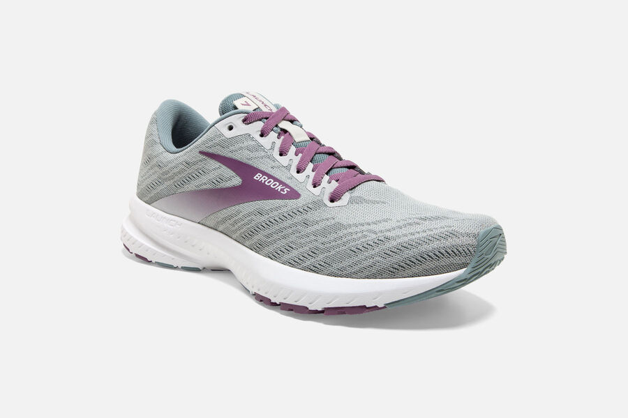 Brooks Israel Launch 7 Road Running Shoes Womens - Grey/Purple - NXB-627819